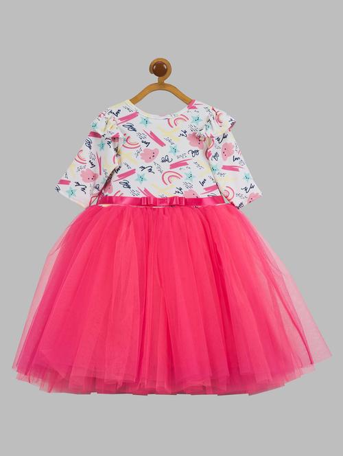 girls printed short sleeve fit & flare dress - 21963186 - Very Small Image - 1