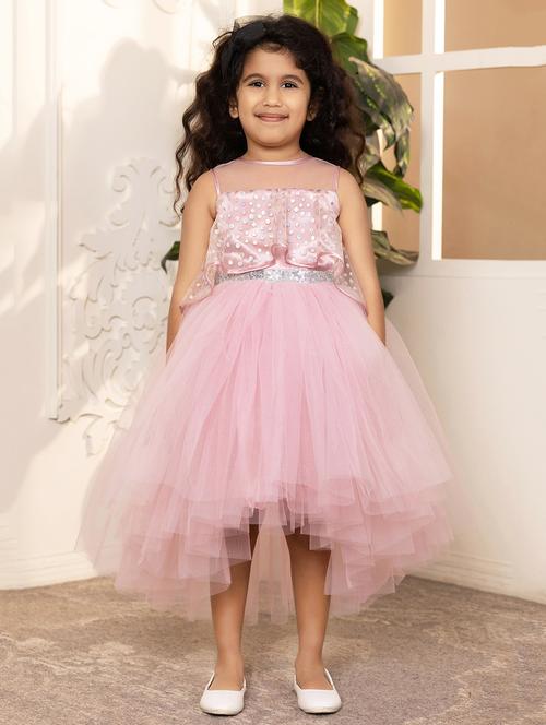 girls self designed sleeveless high low dress - 21963203 - Very Small Image - 1