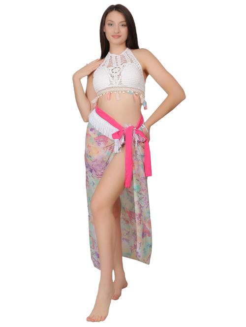 women multi colored printed beach sarong - 21963273 - Very Small Image - 1