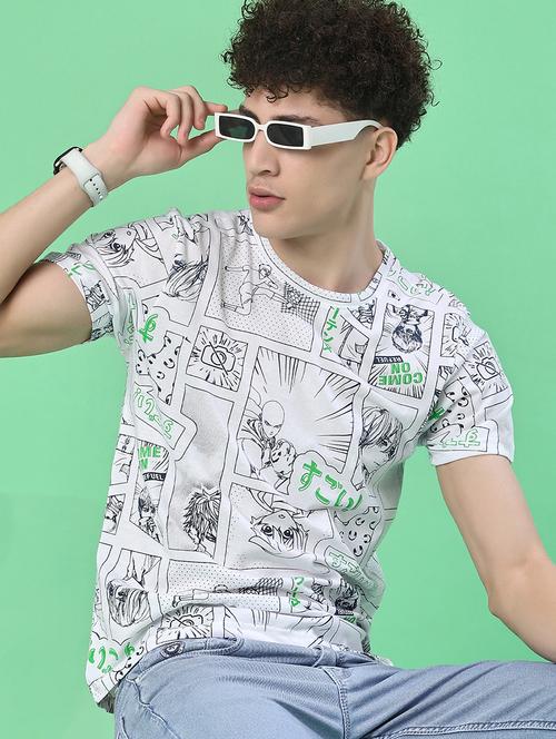 white cotton all over print tshirt - 21964248 - Very Small Image - 1