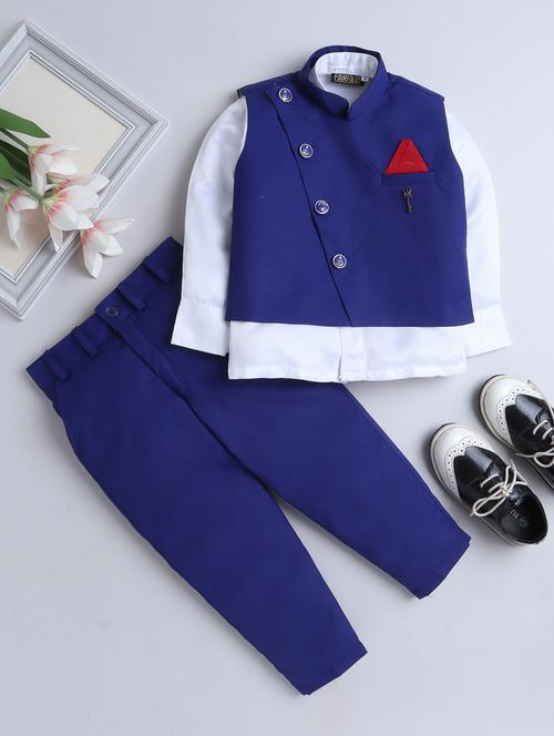 boys solid waistcoat and trouser set - 21964351 - Very Small Image - 1