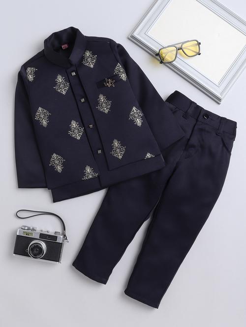 boys embroidered long sleeve three-piece suit set - 21964435 - Very Small Image - 1