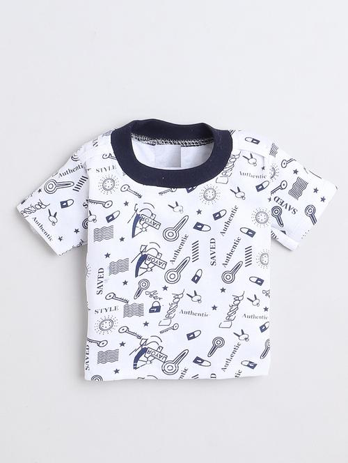 boys white printed short sleeve t-shirt - 21964470 - Very Small Image - 1