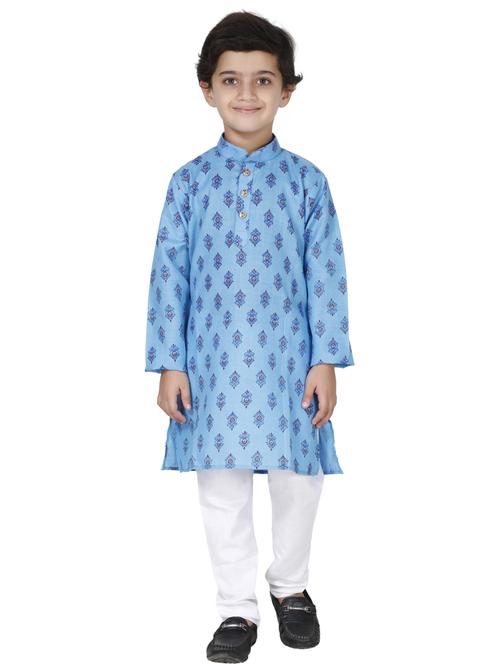 boys printed long sleeve kurta and pyjama set - 21964509 - Very Small Image - 1