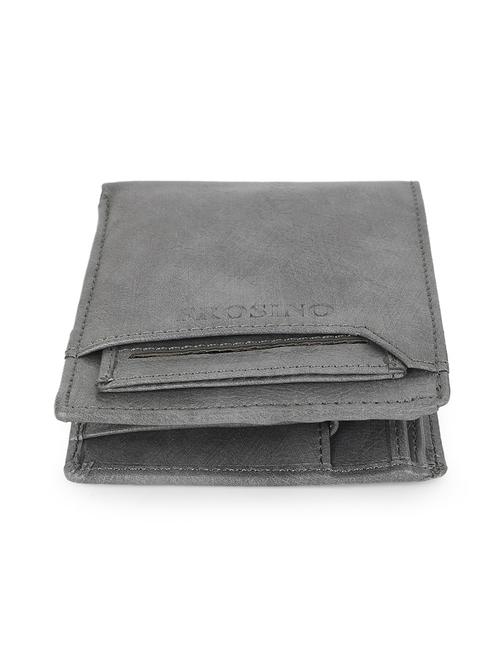 men grey leatherette bi-fold wallet - 21964832 - Very Small Image - 1