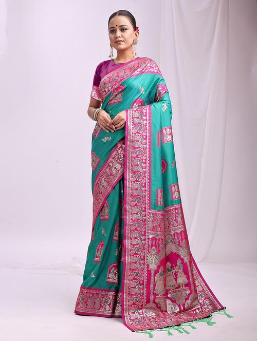 women self design banarasi saree with blouse - 21964873 - Very Small Image - 1