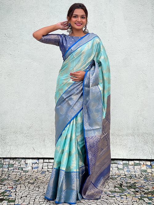 women self design bordered saree with blouse - 21964949 - Very Small Image - 1