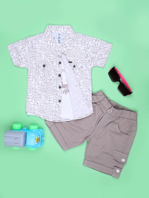 boys printed shirt & shorts twin set - 21965293 - Very Small Image - 1