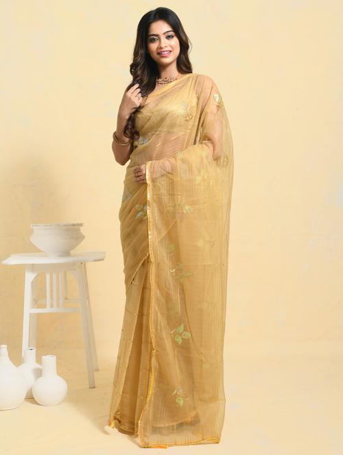 women striped embellished saree with blouse - 21965580 - Very Small Image - 1
