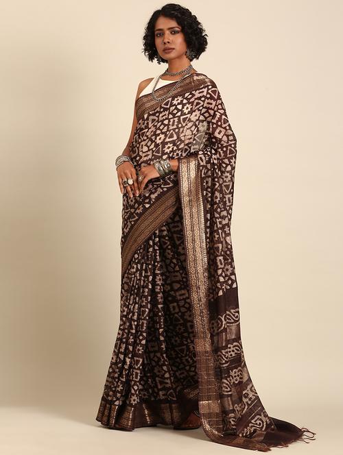 women printed casual wear saree with blouse - 21965675 - Very Small Image - 1