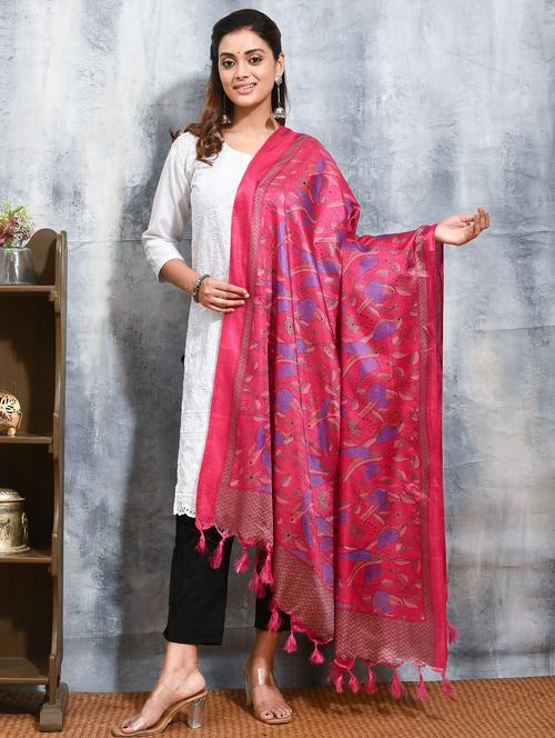 women kantha printed dupatta  - 21965715 - Very Small Image - 1