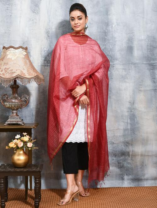 women red striped dupatta - 21965733 - Very Small Image - 1