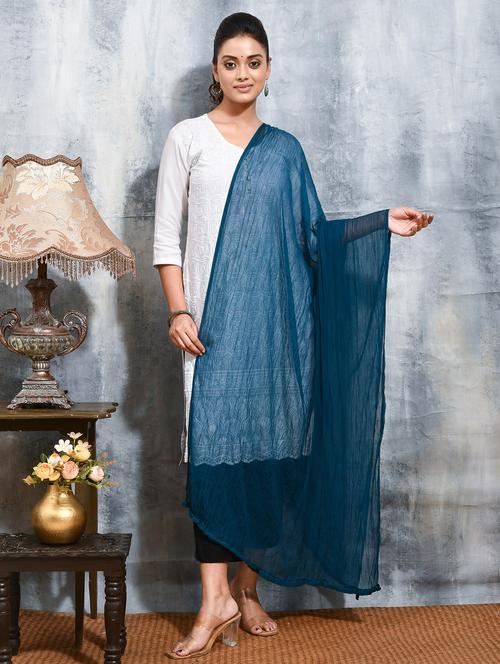women blue solid dupatta - 21965743 - Very Small Image - 1