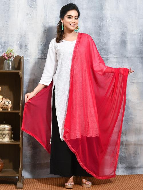 women pink solid dupatta - 21965752 - Very Small Image - 1