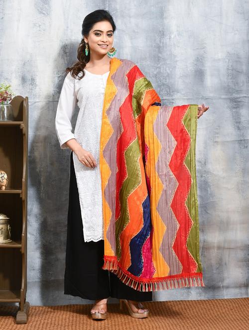 women chevron printed dupatta - 21965769 - Very Small Image - 1