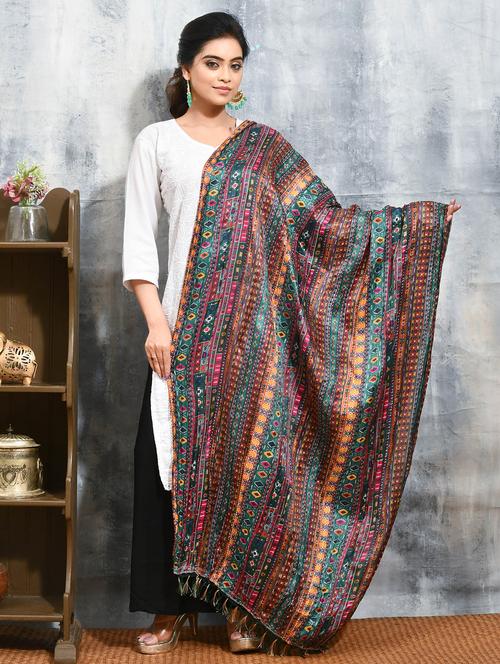 women printed lace detailed dupatta - 21965770 - Very Small Image - 1