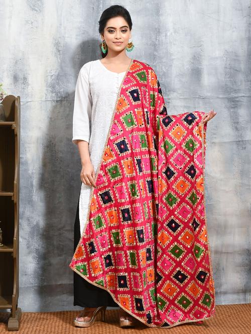 women phulkari casual wear dupatta  - 21965849 - Very Small Image - 1