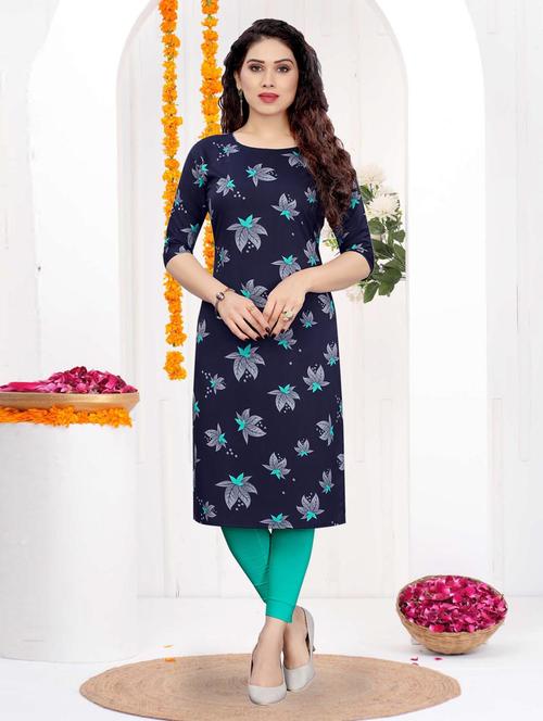 women printed three quarter sleeve straight kurta - 21965889 - Very Small Image - 1