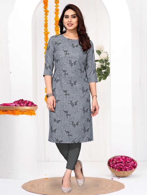 women printed three quarter sleeve straight kurta - 21965912 - Very Small Image - 1