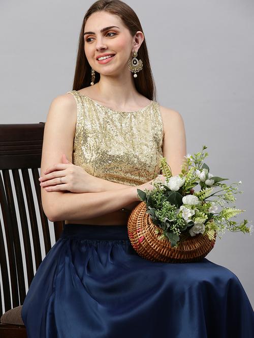 women solid with work sleeveless stitched blouse - 21966144 - Very Small Image - 1