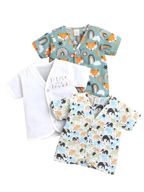 boys pack of 3 printed short sleeve vest - 21966152 - Very Small Image - 1