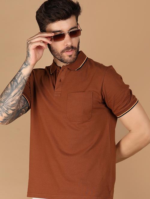 men solid short sleeve regular fit polo t-shirt - 21966542 - Very Small Image - 1