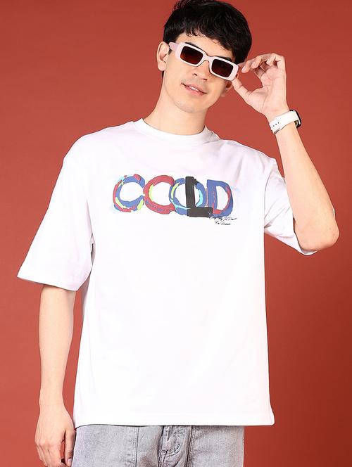 men front & back print round neck loose fit t-shirt - 21966580 - Very Small Image - 1