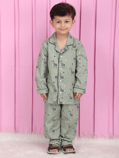 boys printed long sleeve nightwear pyjama set - 21966797 - Very Small Image - 1