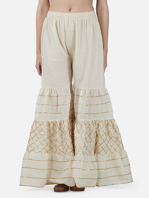 women solid with work mid rise gotta work sharara - 21966897 - Very Small Image - 1