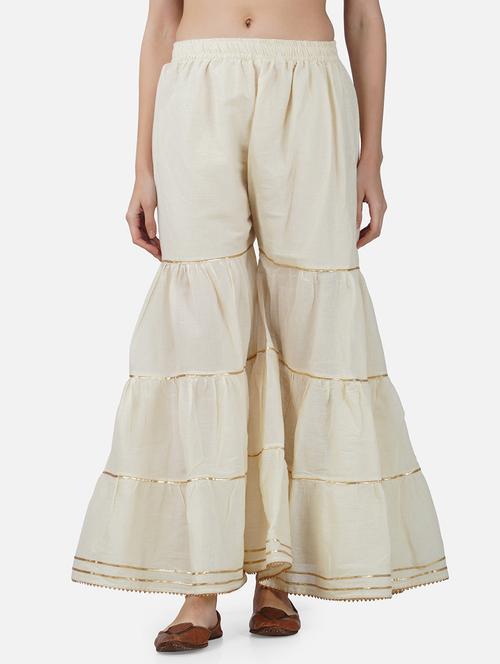 women solid with work mid rise gotta work sharara - 21966943 - Very Small Image - 1