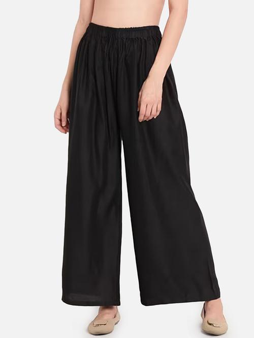 women solid mid rise flared palazzo - 21966980 - Very Small Image - 1