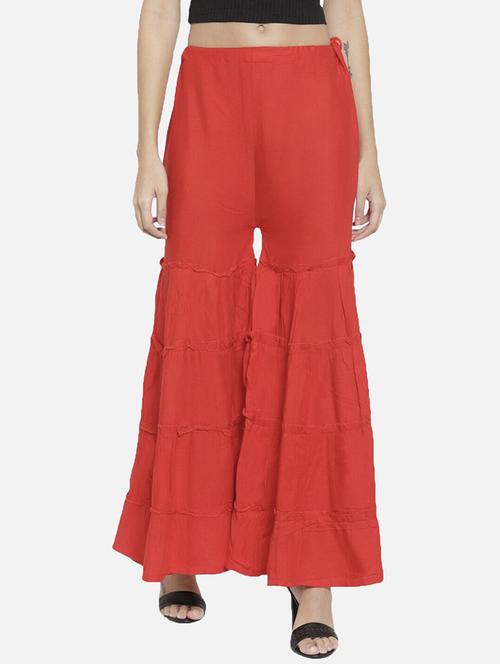 women solid mid rise sharara - 21967006 - Very Small Image - 1