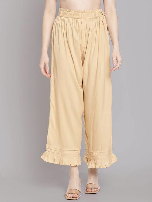 women solid high rise straight palazzo - 21967012 - Very Small Image - 1