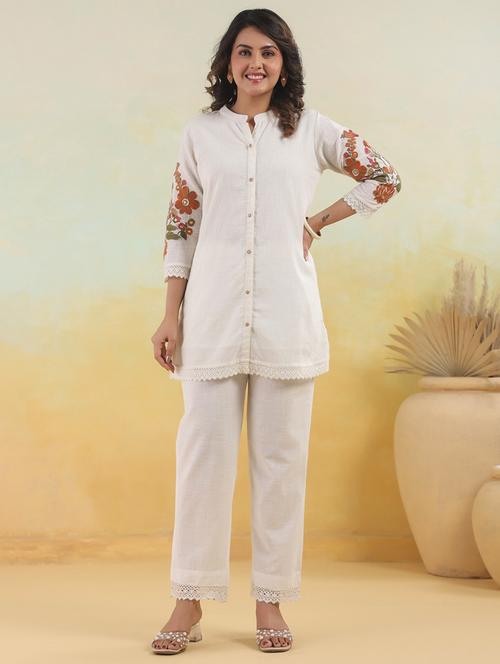 women three quarter sleeve ethnic co-ord set - 21967297 - Very Small Image - 1