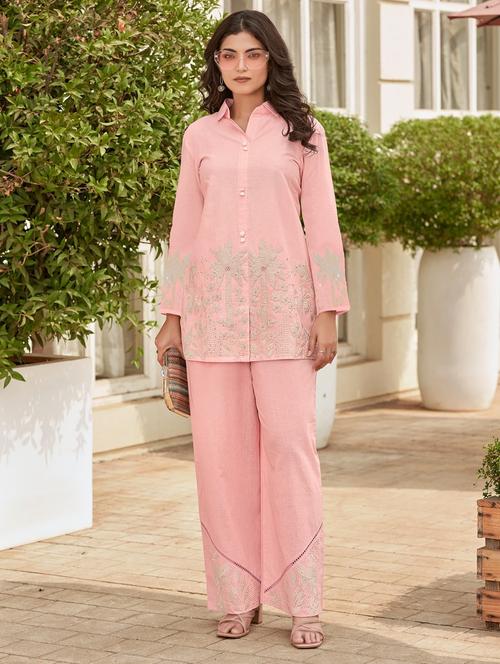 women embroidered long sleeve ethnic co-ord set - 21967298 - Very Small Image - 1