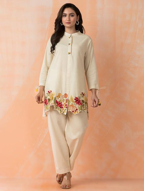 women embroidered long sleeve ethnic co-ord set - 21967351 - Very Small Image - 1