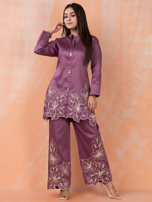 women embroidered long sleeve ethnic co-ord set - 21967352 - Very Small Image - 1