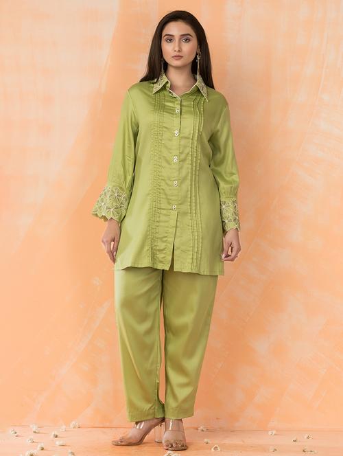 women embroidered long sleeve ethnic co-ord set - 21967354 - Very Small Image - 1