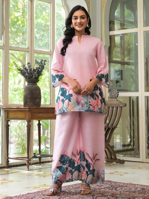 women floral three quarter sleeve ethnic co-ord set - 21967382 - Very Small Image - 1