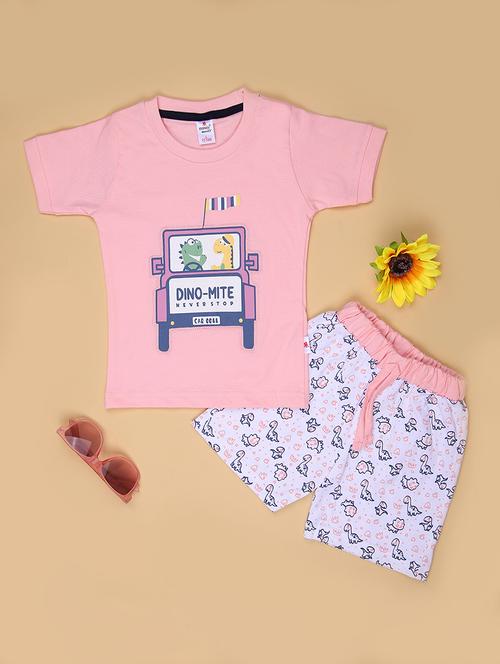 Boys Printed T-shirt & Shorts Twin Set - 21967848 - Very Small Image - 1