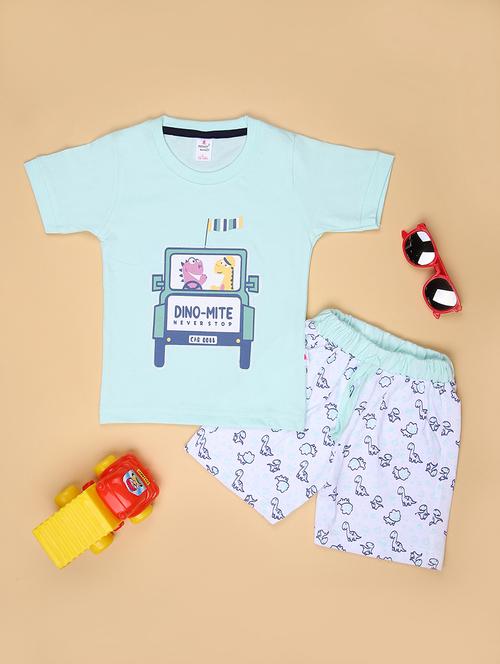 Boys Printed T-shirt & Shorts Twin Set - 21967849 - Very Small Image - 1
