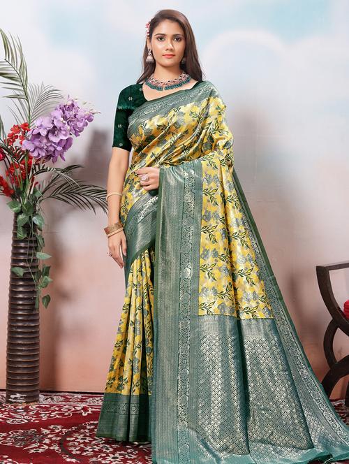 women self design banarasi saree with blouse - 21968091 - Very Small Image - 1