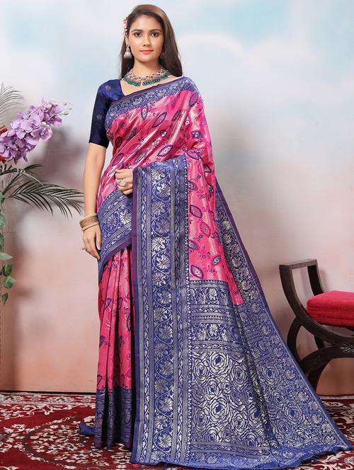 women self design banarasi saree with blouse - 21968097 - Very Small Image - 1