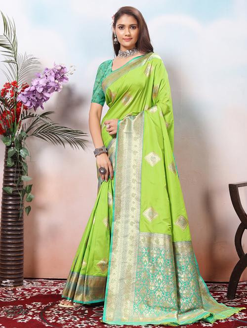 women self design banarasi saree with blouse - 21968102 - Very Small Image - 1