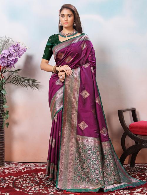 women self design banarasi saree with blouse - 21968105 - Very Small Image - 1