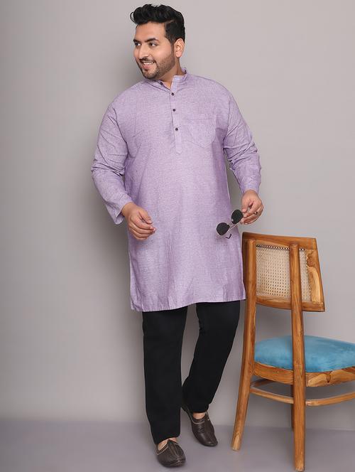 men solid mandarin neck long kurta - 21968210 - Very Small Image - 1