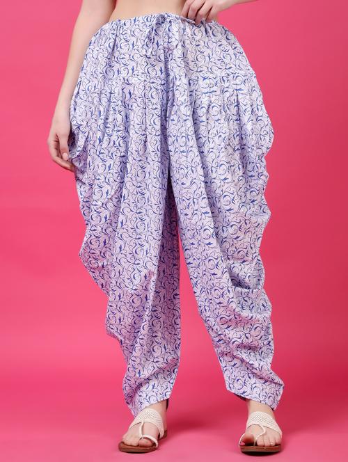 women printed mid rise patiyala salwar - 21968222 - Very Small Image - 1