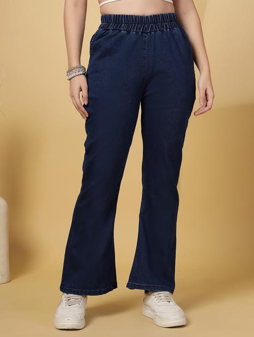 women solid mid rise bootcut denim jegging - 21968353 - Very Small Image - 1