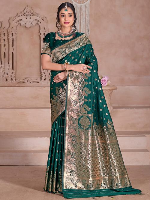 women self design banarasi saree with blouse - 21968515 - Very Small Image - 1