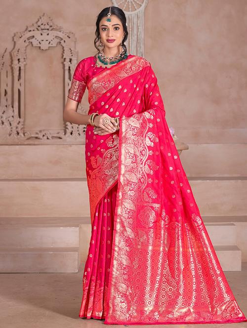 women self design banarasi saree with blouse - 21968516 - Very Small Image - 1